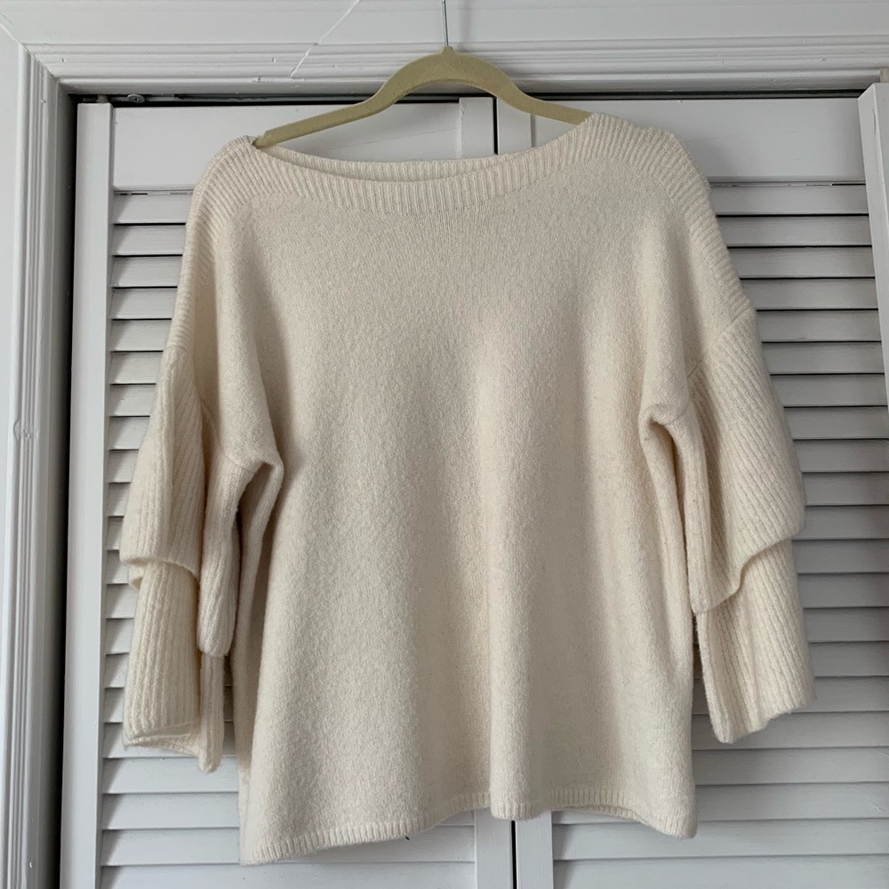 EUC Madewell Double Sleeve Sweater in Cream